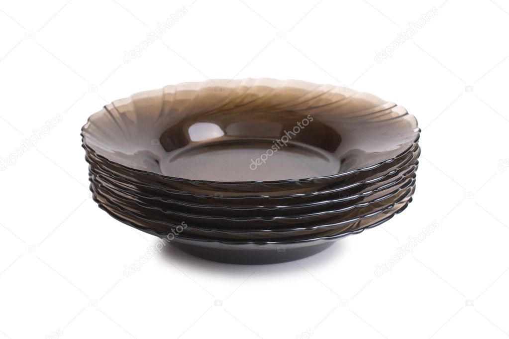 brown plates