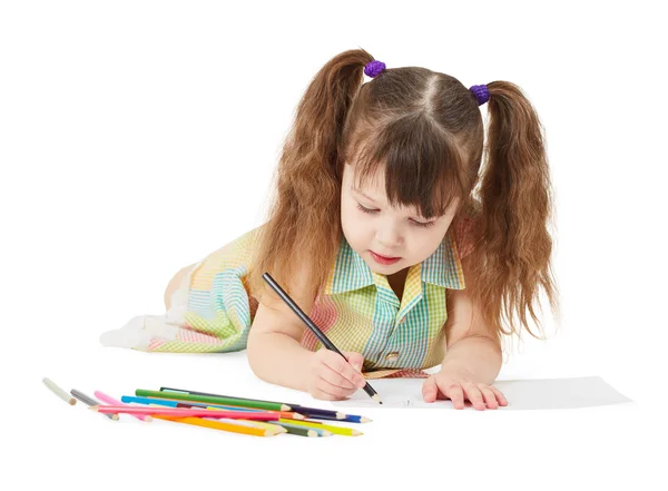 The child draws crayon drawing — Stock Photo #2757830