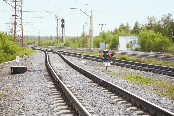 Railroad tracks near railway station