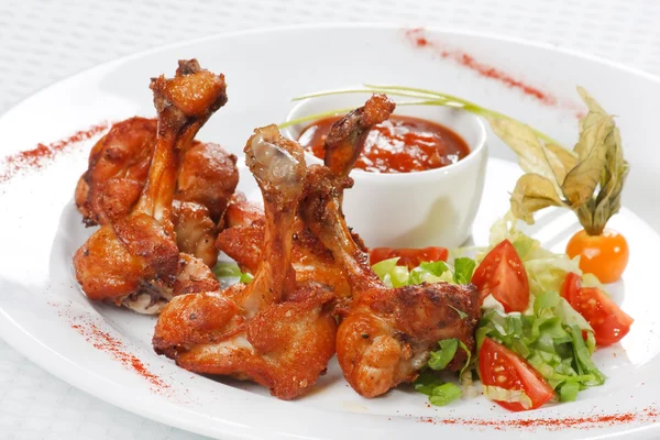 Chicken wings with spicy barbecue sauce
