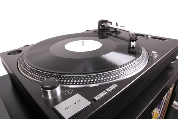 Turntable with needle on record
