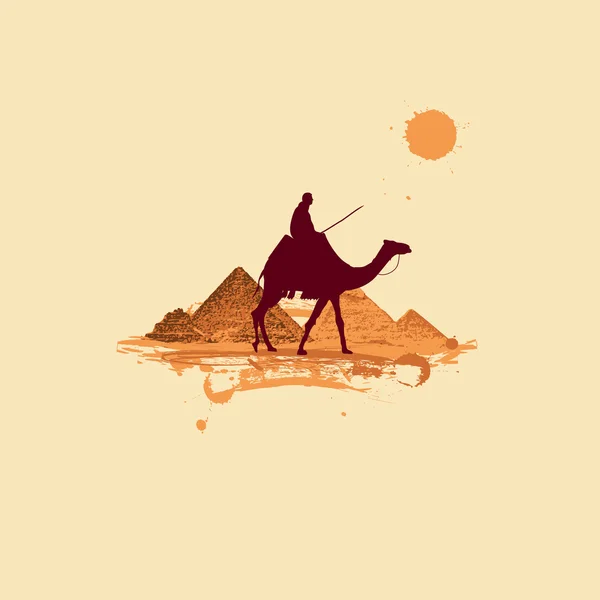 Pyramid in desert, traveling