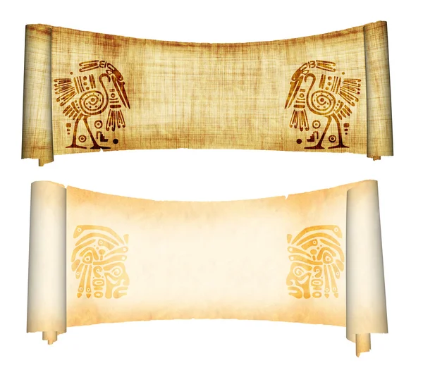 Scrolls with American Indian patterns