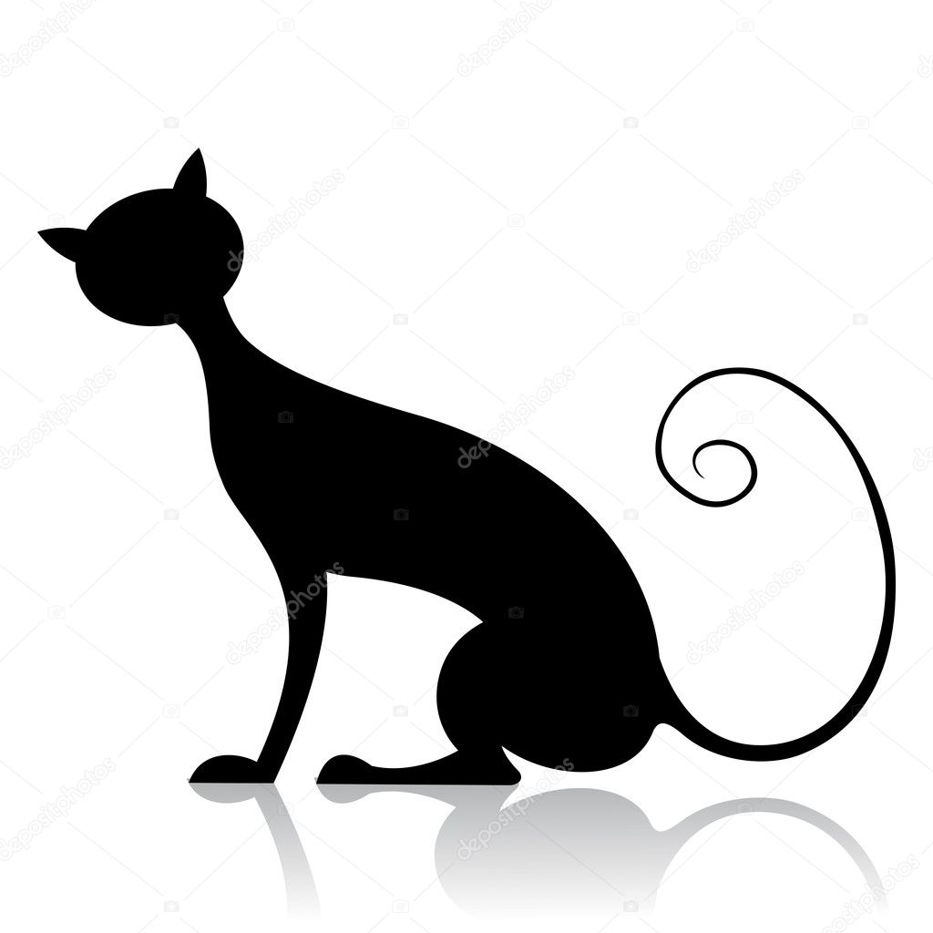 cat silhouette black