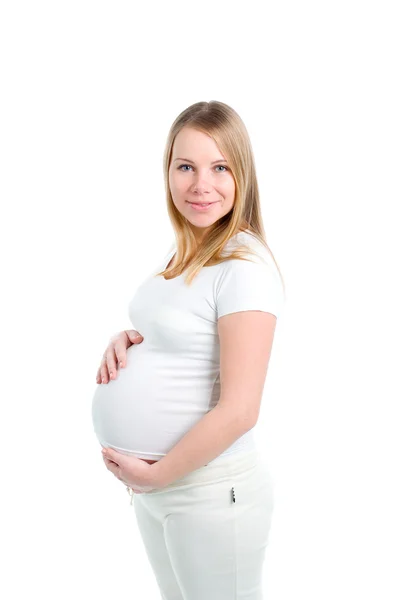 Beautiful pregnant blonde by Alexander Mychko Stock Photo