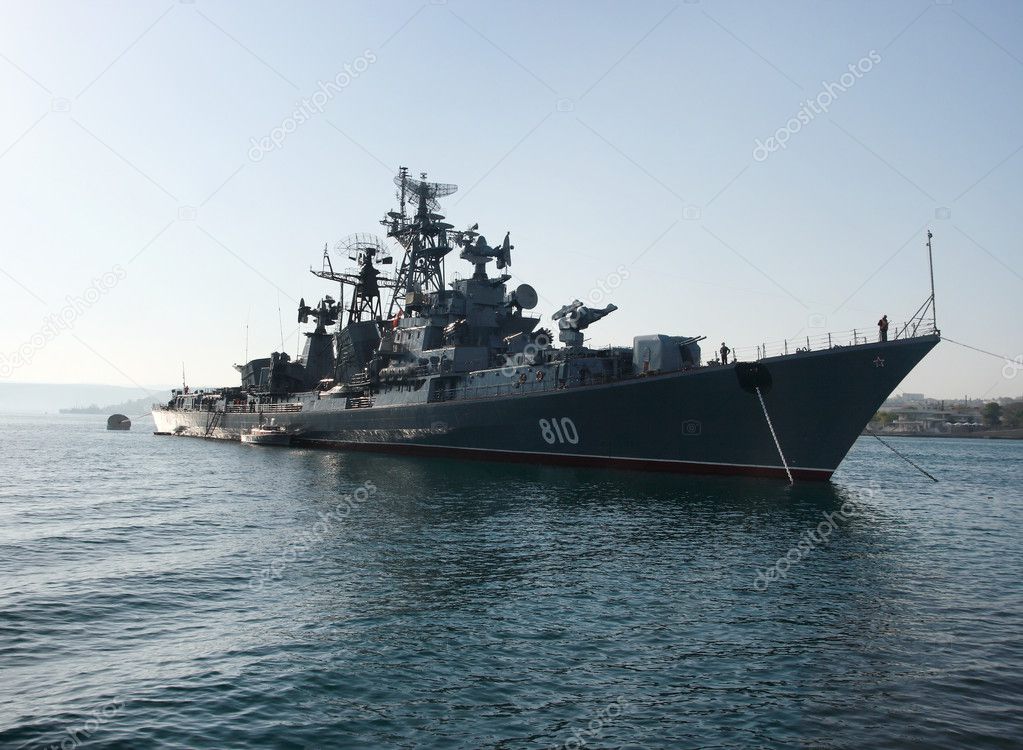 Russian Warship In The Bay — Stock Photo © Aptyp_koK #3329673