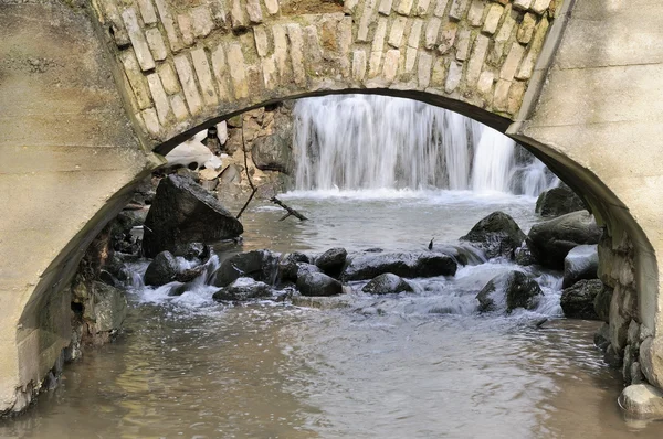 Ancient water-mill in spring