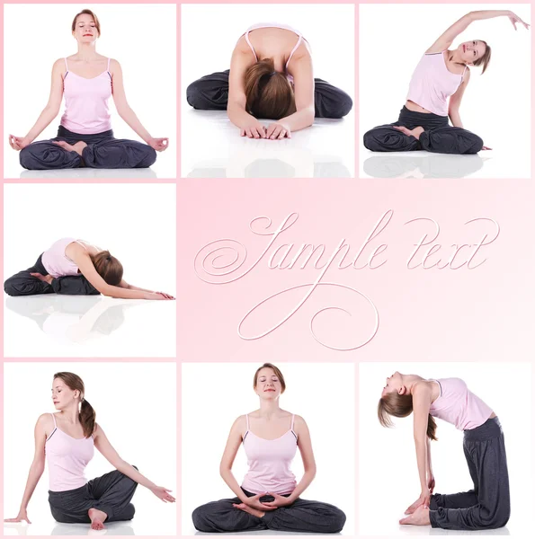 Collage of a woman meditating photos