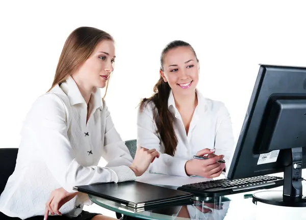 Two businesswoman working in team