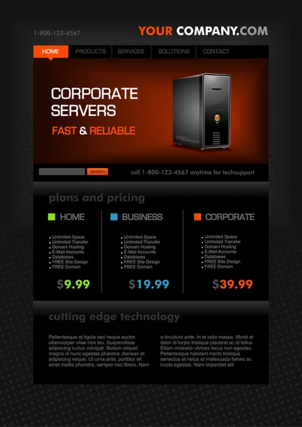 Web Hosting web page template