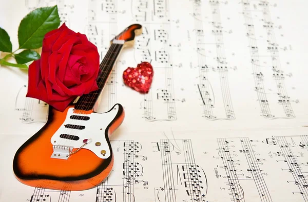 Love song with red rose