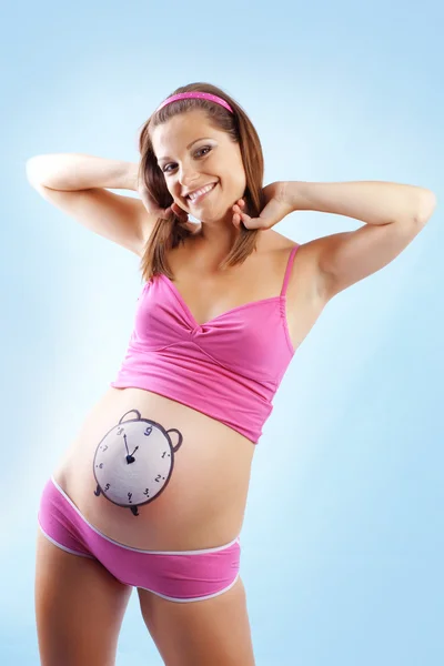 Happy pregnant female
