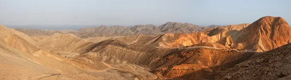 Desert landscape panorama at sunset