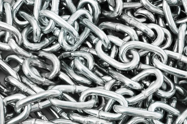 Long silver chain arranged