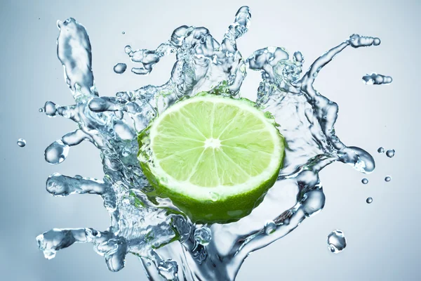 Lime in spray of water.