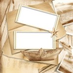 Stamp-frames  on  vintage background