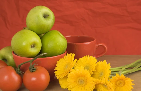 Red, yellow, green- healthy still life