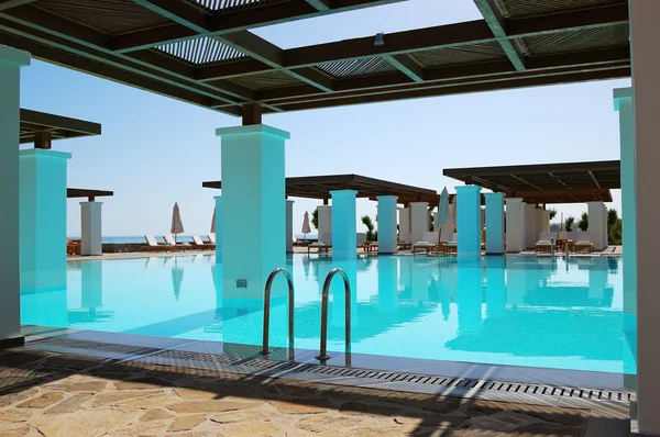 Modern swimming pool at luxury hotel, Crete, Greece