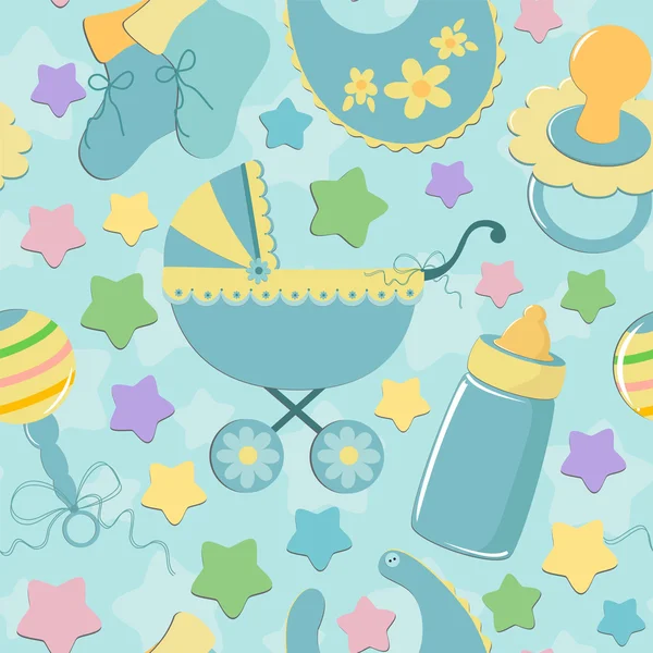 Seamless background baby's objects