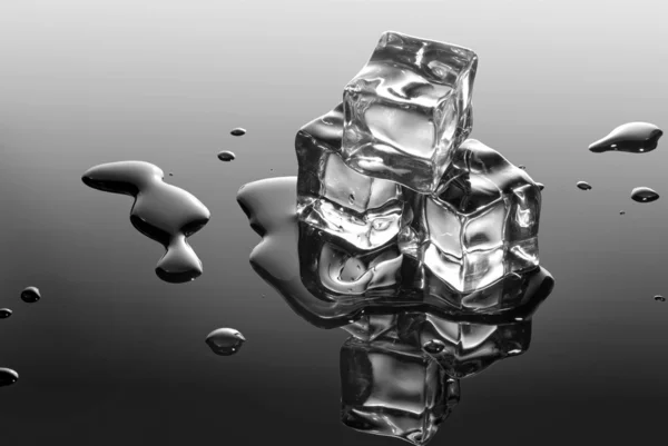 Ice cubes with water drops