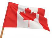 Flag fluttering in the wind. Canada — Foto Stock