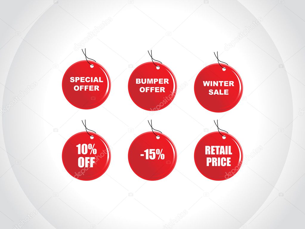 Tags bumper offer winter sale, red — Stock Vector © alliesinteract 3091999
