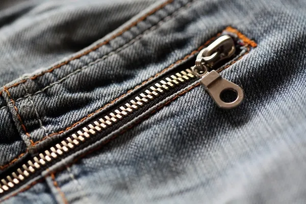 Jeans zipper close up