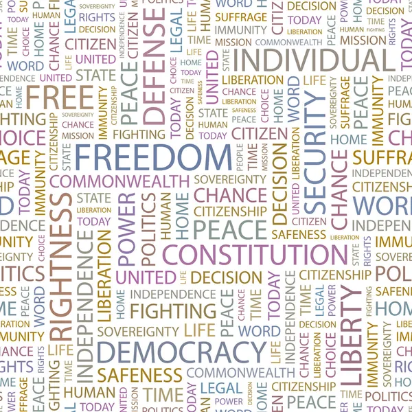 FREEDOM. Seamless vector pattern with word cloud.