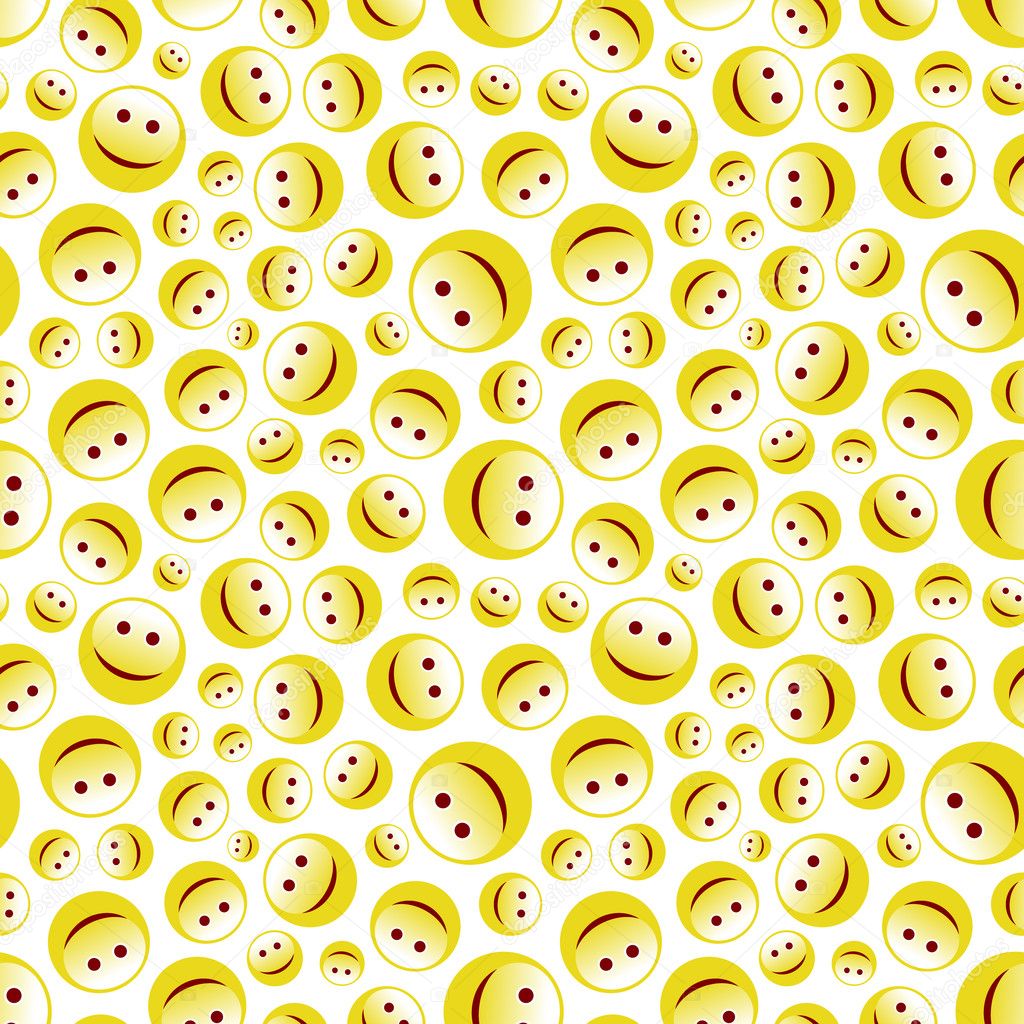 Seamless Pattern With Smile Face Vector Illustration Stock Vector