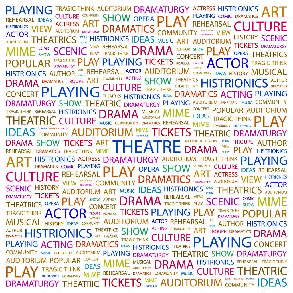 THEATRE. Word collage on white background — Stock Vector © studiom1
