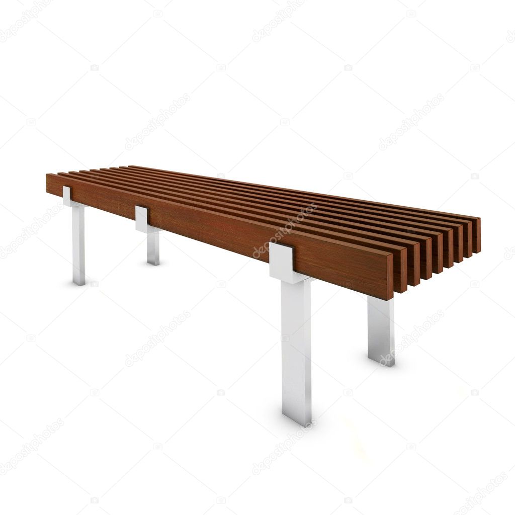 Metal and Wood Bench