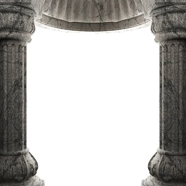 Stone columns and arch