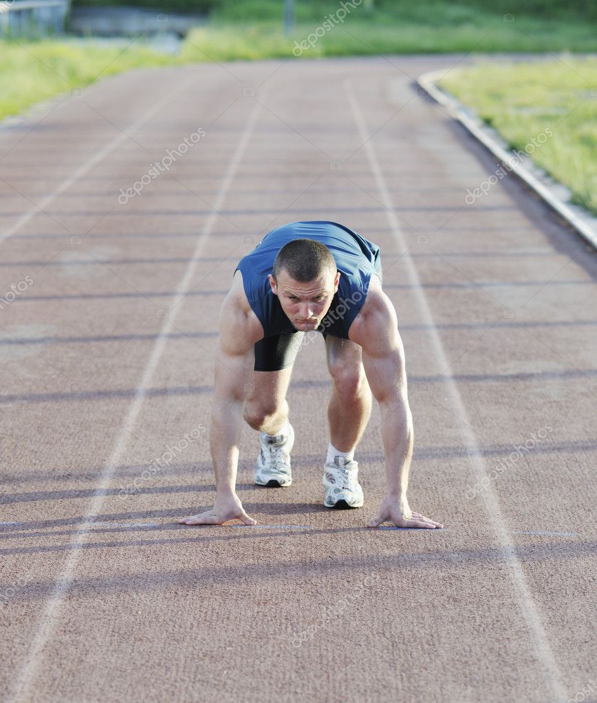 Athlete Running Track