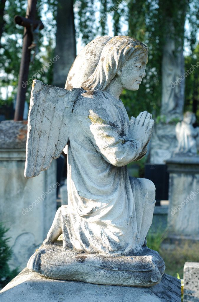 Beautiful angel statue in a