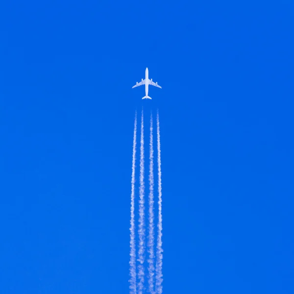 Jumbo jet and clear sky