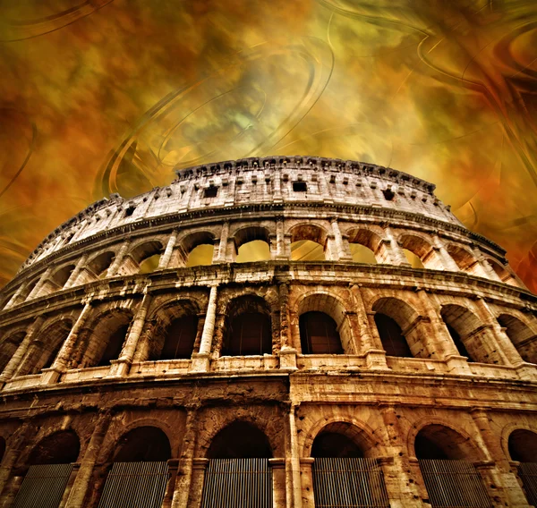 Colosseum on antique background