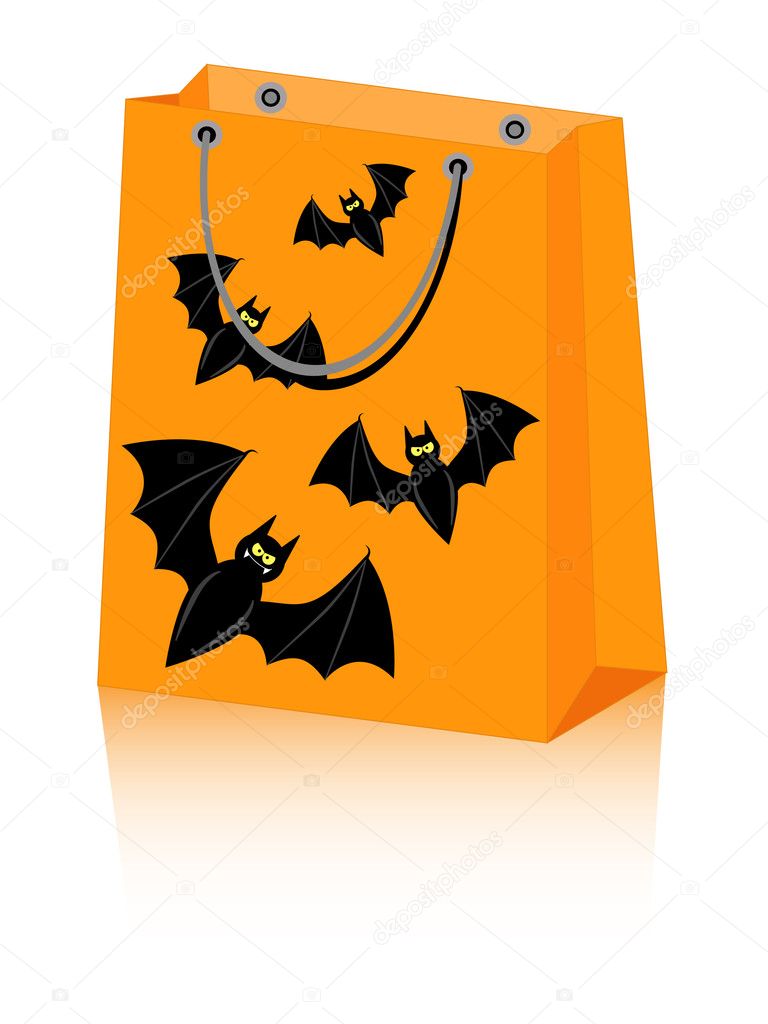 Halloween bag bat — Stock Vector © natixa 3891578