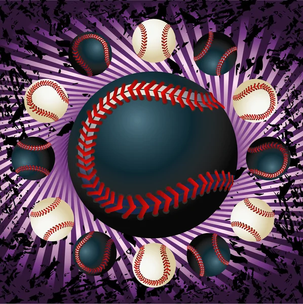 Baseballs and violet lines grunge — Stock Vector #2782586