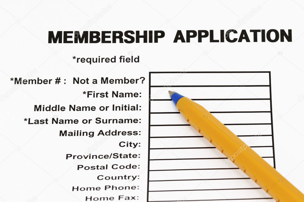 Membership application form - Stock Image Membership application form - Stock Image