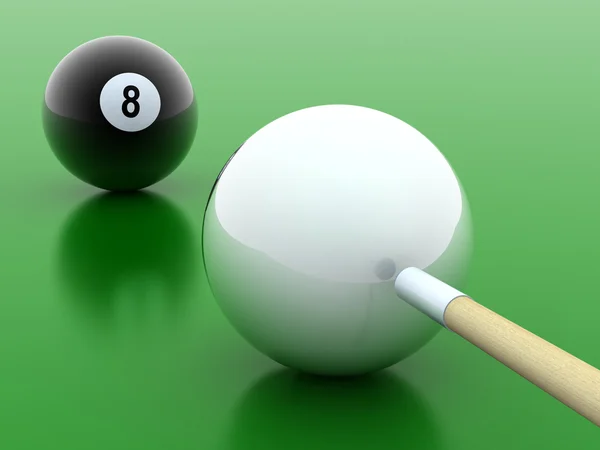 Black and white pool balls