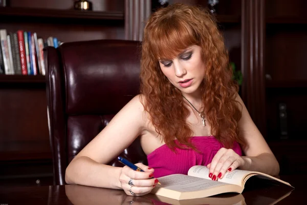 Attractive Woman Studying