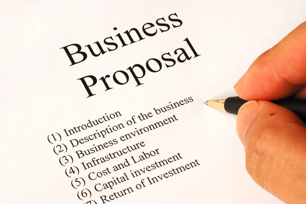 Working on the main topics of a business proposal