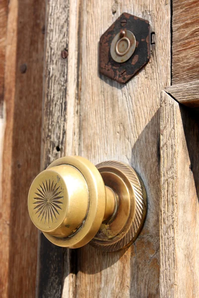 The bronze door handle