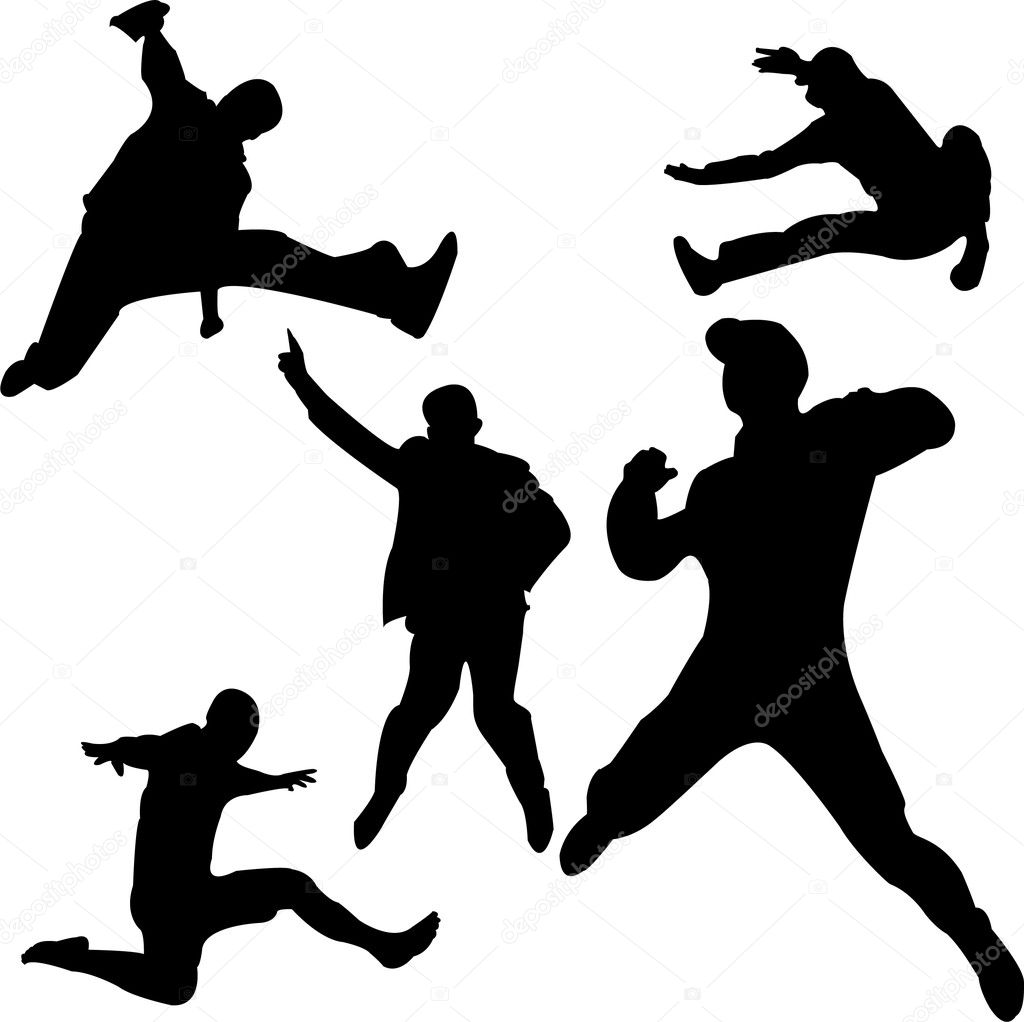 Jumping People Silhouette