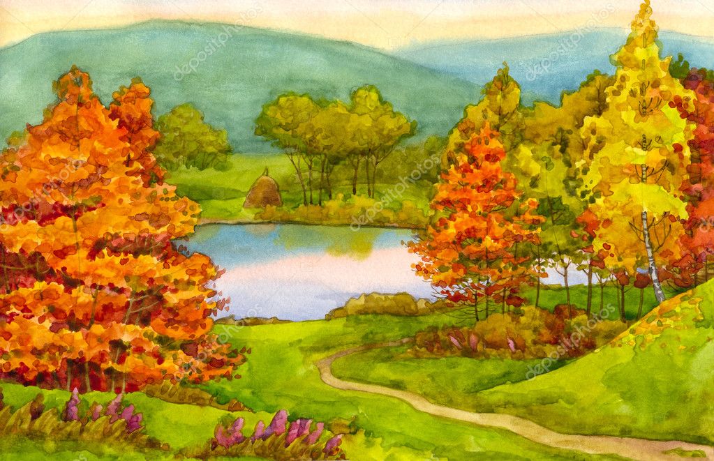 Easy Watercolor Landscape