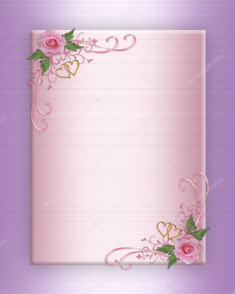 pink wedding invitation