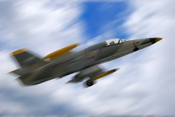 Fighter jet airplane in motion