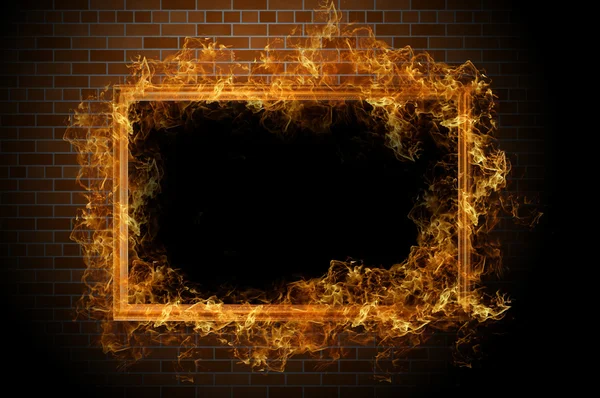 Empty frame with fire
