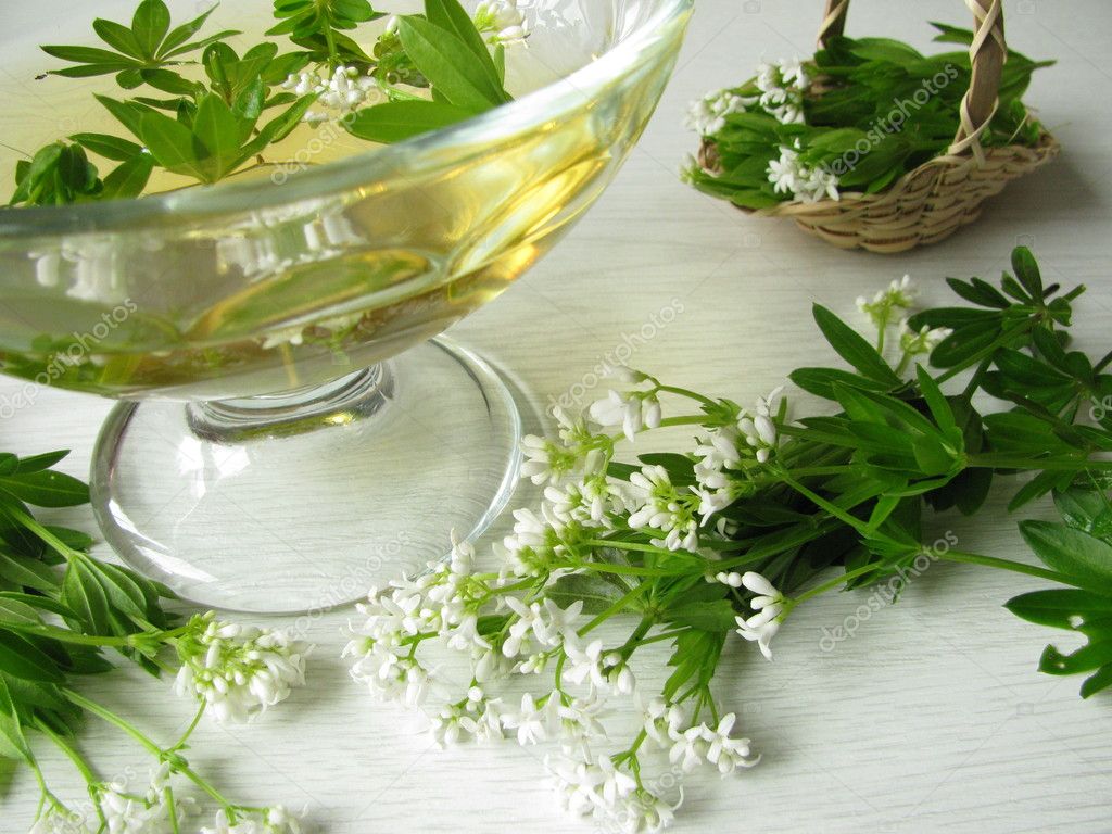 Waldmeister-Schüssel? Waldmeisterbowle — Stockfoto © HeikeRau #3214173