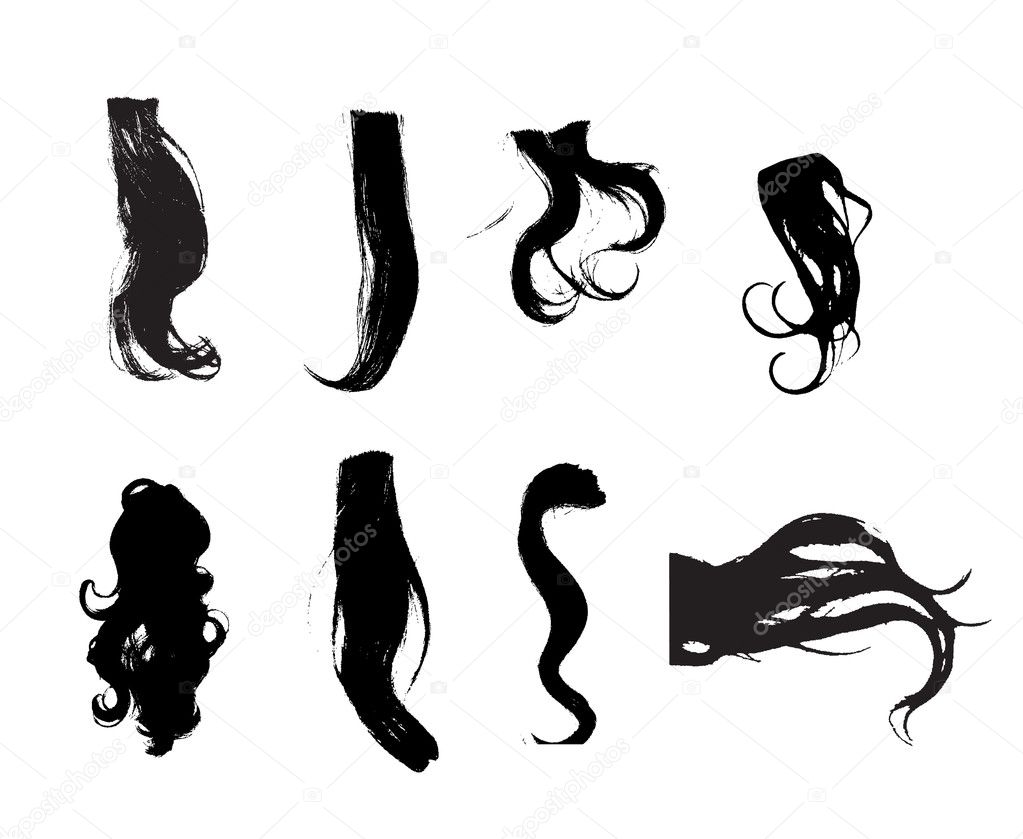 Hair silhouettes — Stock Vector © redshinestudio #4158145